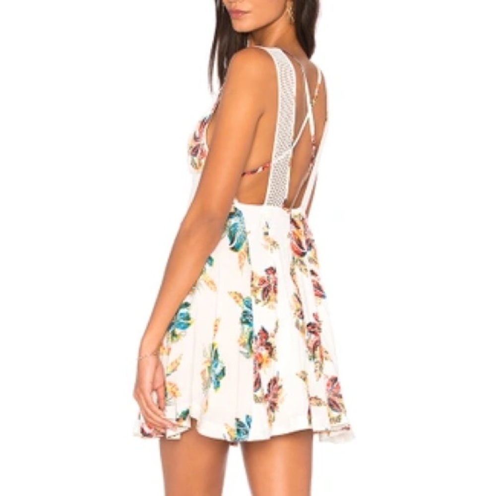 Free People ‘Thought I Was Dreaming’ Mini Sun-Dress Women’s Medium Floral White - Picture 2 of 10